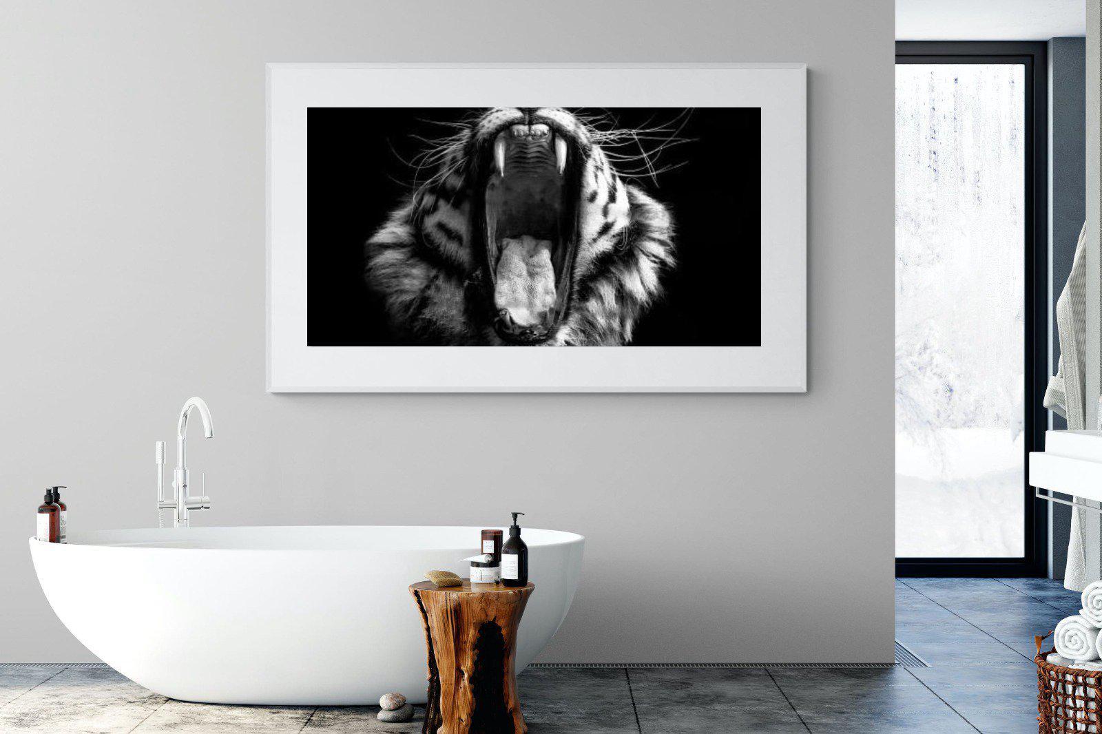 Tiger Roar-Wall_Art-180 x 110cm-Framed Print-White-Pixalot
