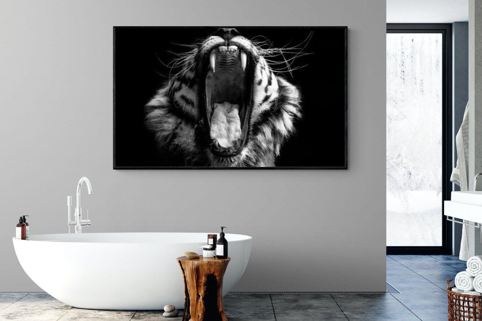 Tiger Roar-Wall_Art-180 x 110cm-Mounted Canvas-Black-Pixalot
