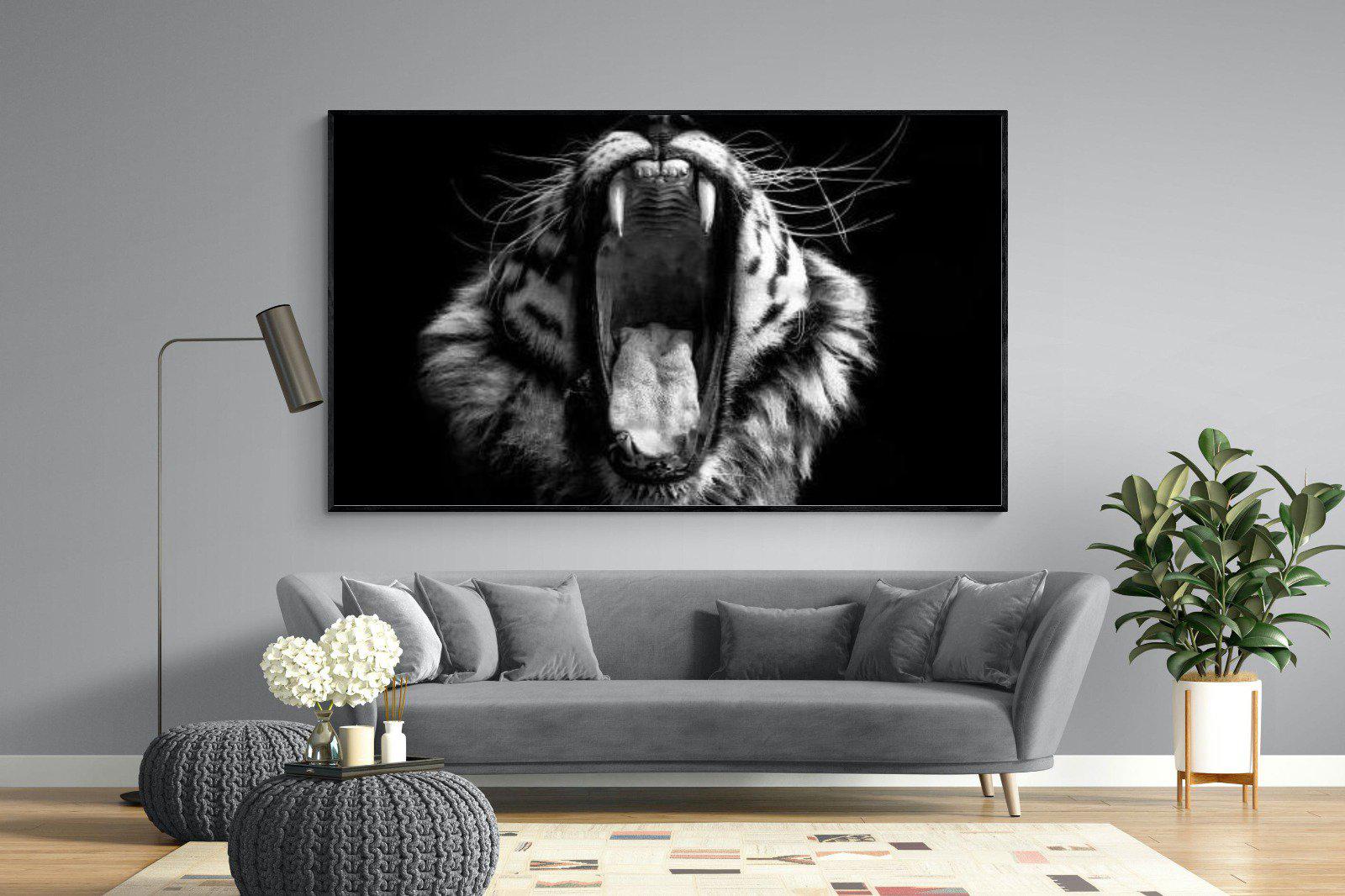 Tiger Roar-Wall_Art-220 x 130cm-Mounted Canvas-Black-Pixalot