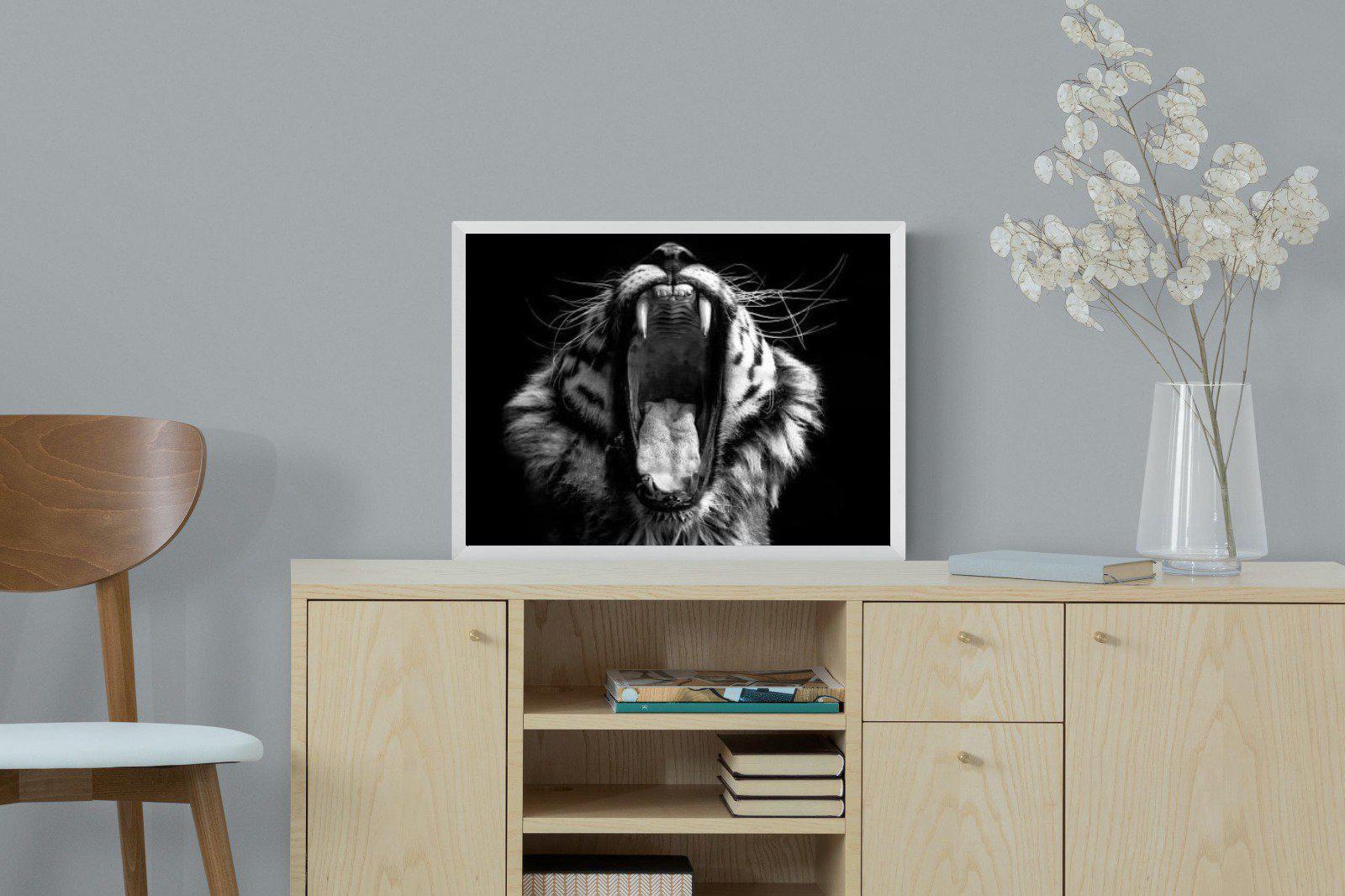 Tiger Roar-Wall_Art-60 x 45cm-Mounted Canvas-White-Pixalot
