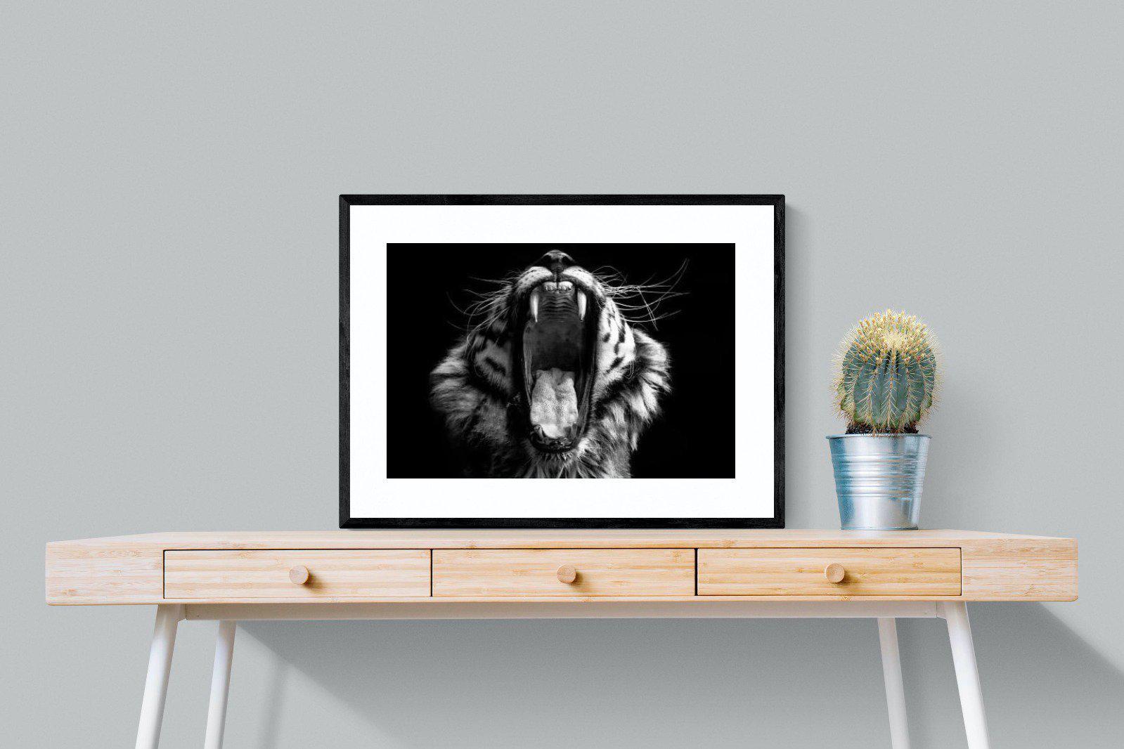 Tiger Roar-Wall_Art-80 x 60cm-Framed Print-Black-Pixalot