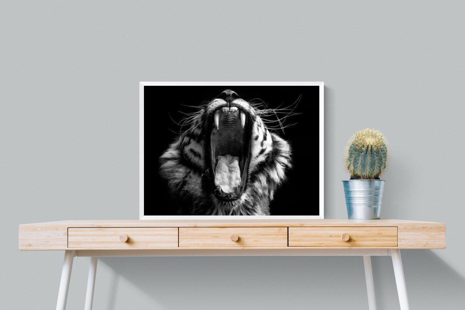 Tiger Roar-Wall_Art-80 x 60cm-Mounted Canvas-White-Pixalot