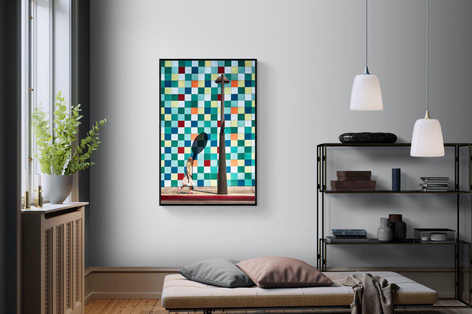 Tiles-Wall_Art-100 x 150cm-Mounted Canvas-Black-Pixalot