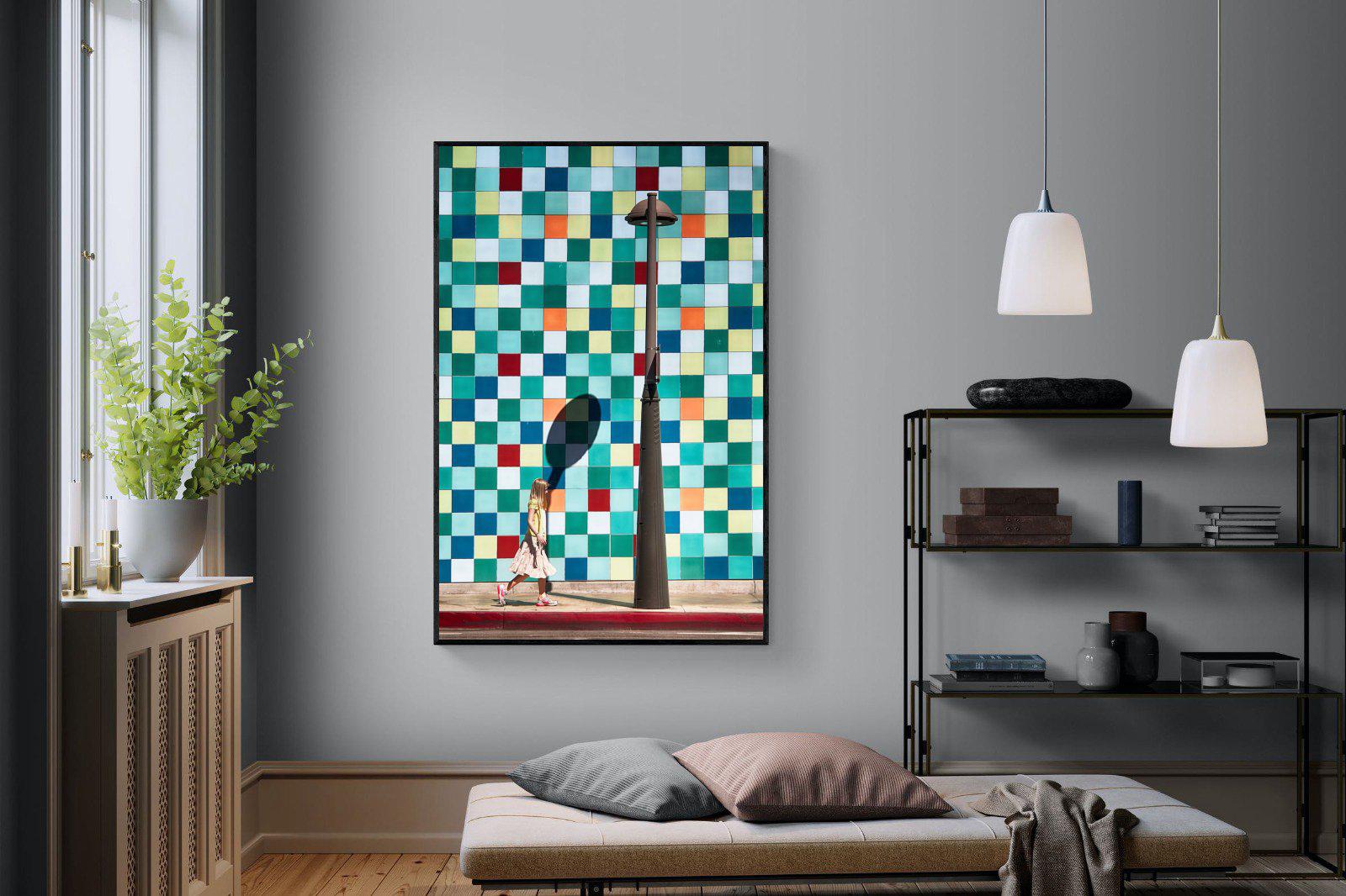 Tiles-Wall_Art-120 x 180cm-Mounted Canvas-Black-Pixalot