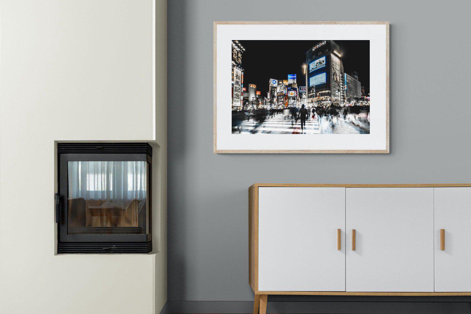 Tokyo Never Sleeps-Wall_Art-100 x 75cm-Framed Print-Wood-Pixalot