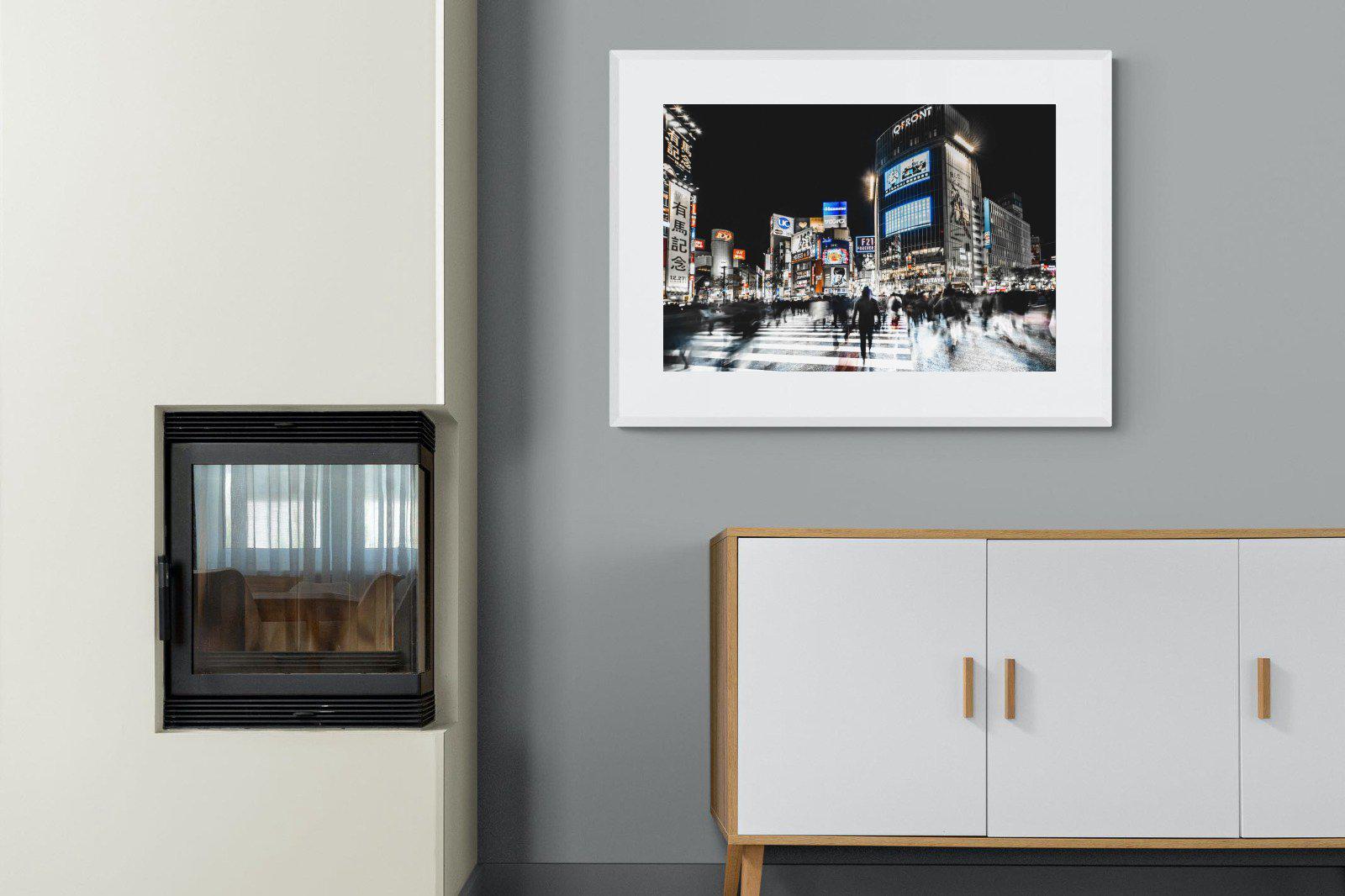Tokyo Never Sleeps-Wall_Art-100 x 75cm-Framed Print-White-Pixalot