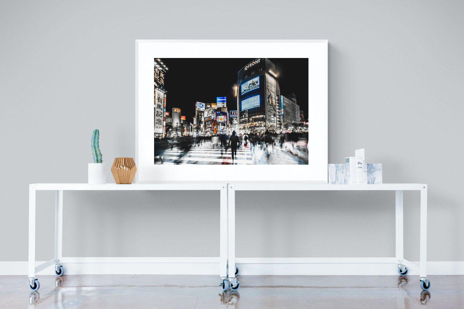 Tokyo Never Sleeps-Wall_Art-120 x 90cm-Framed Print-White-Pixalot