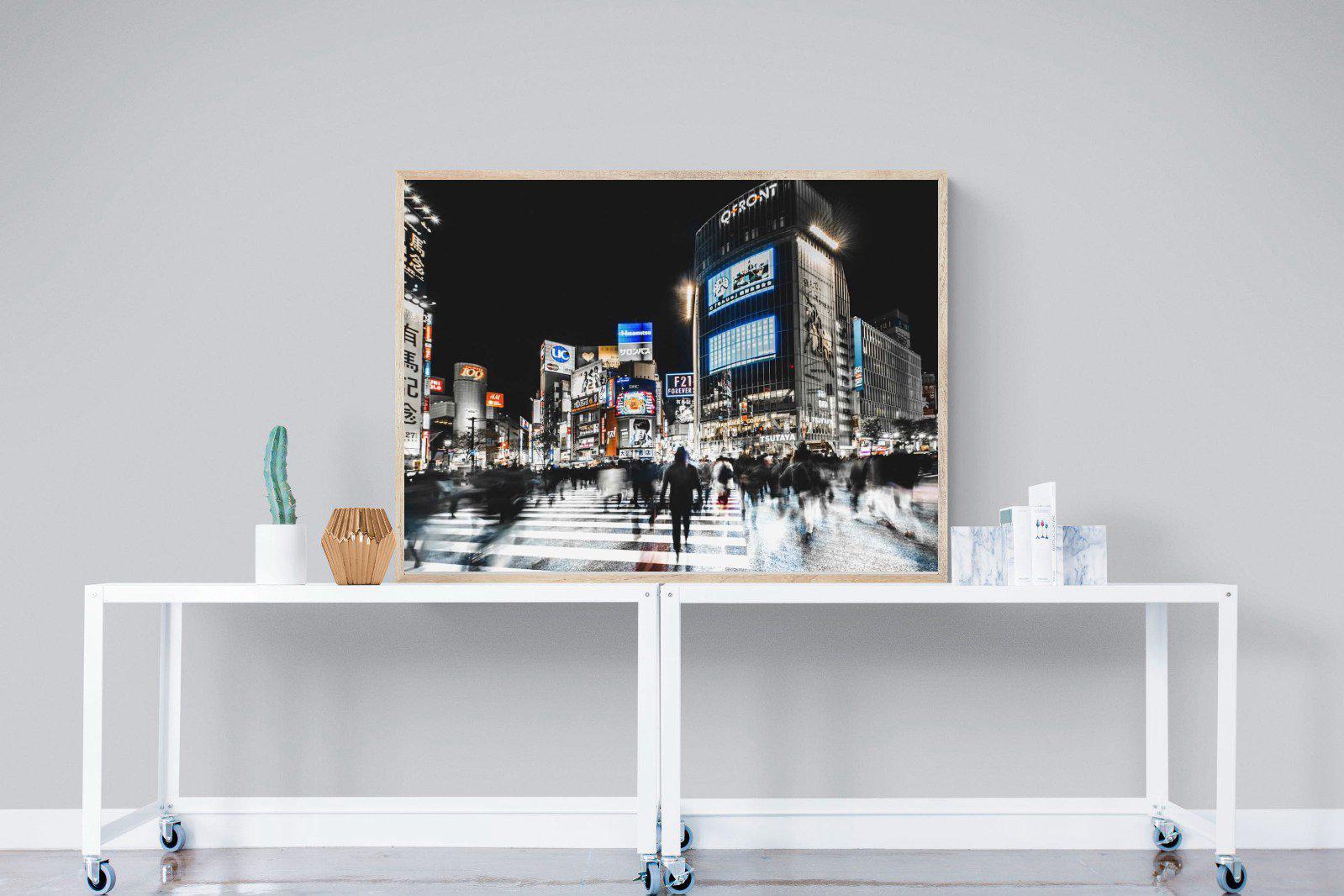 Tokyo Never Sleeps-Wall_Art-120 x 90cm-Mounted Canvas-Wood-Pixalot