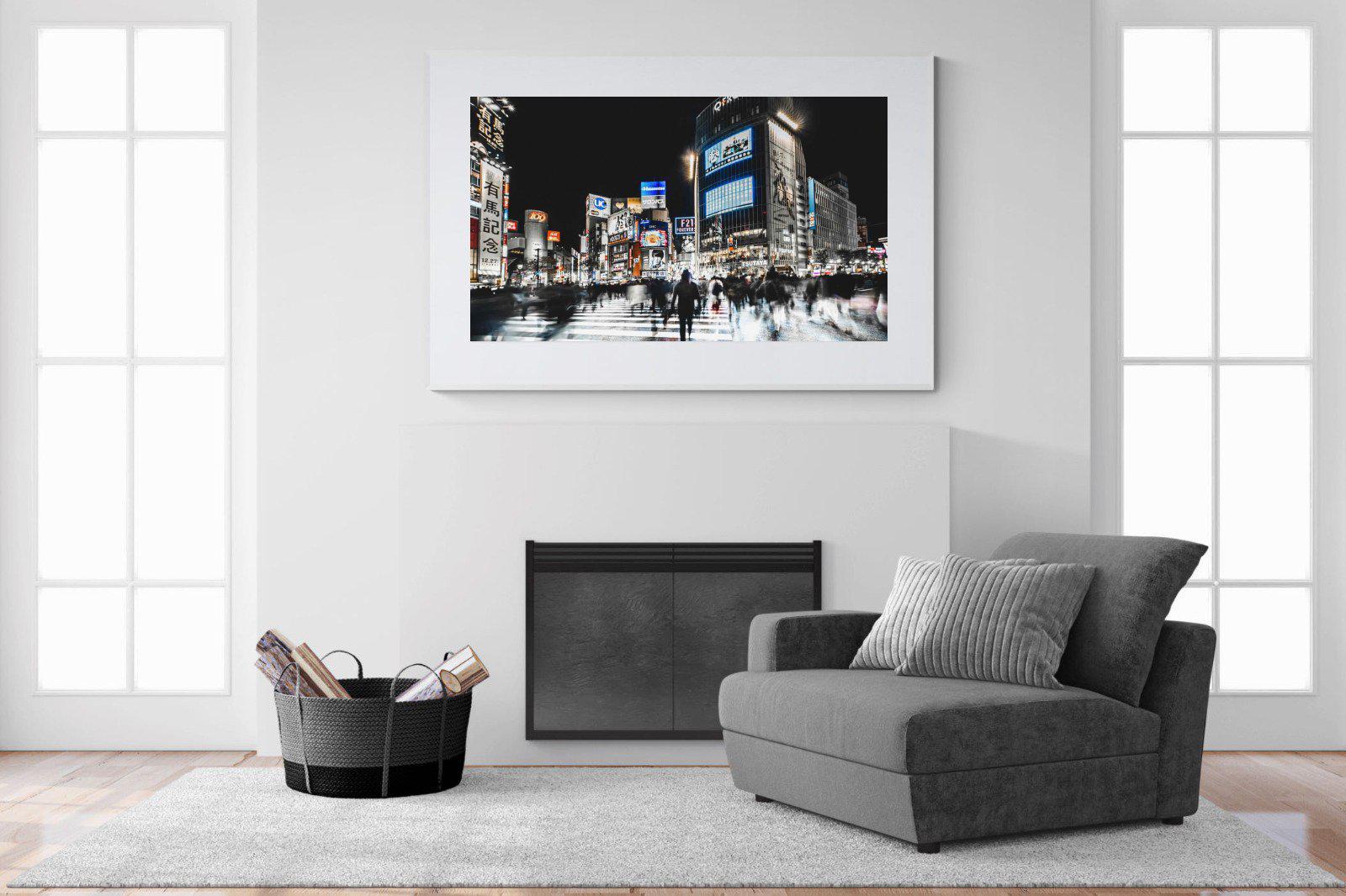 Tokyo Never Sleeps-Wall_Art-150 x 100cm-Framed Print-White-Pixalot