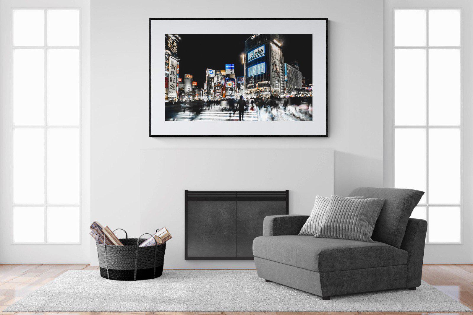Tokyo Never Sleeps-Wall_Art-150 x 100cm-Framed Print-Black-Pixalot