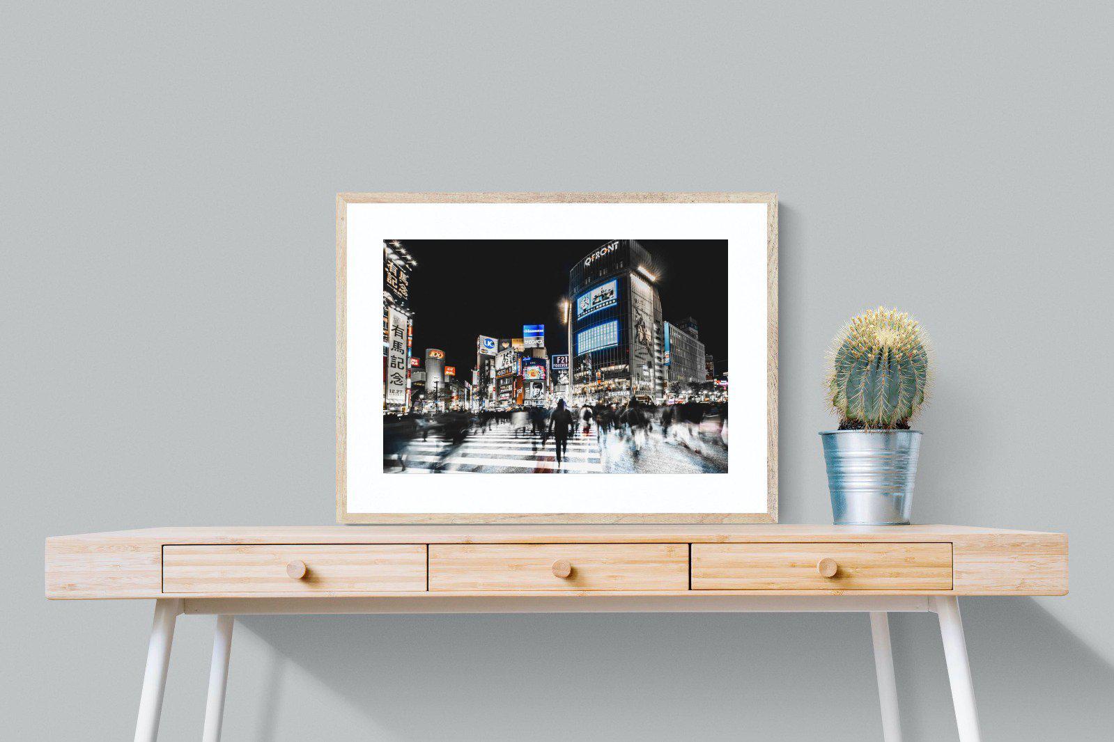 Tokyo Never Sleeps-Wall_Art-80 x 60cm-Framed Print-Wood-Pixalot