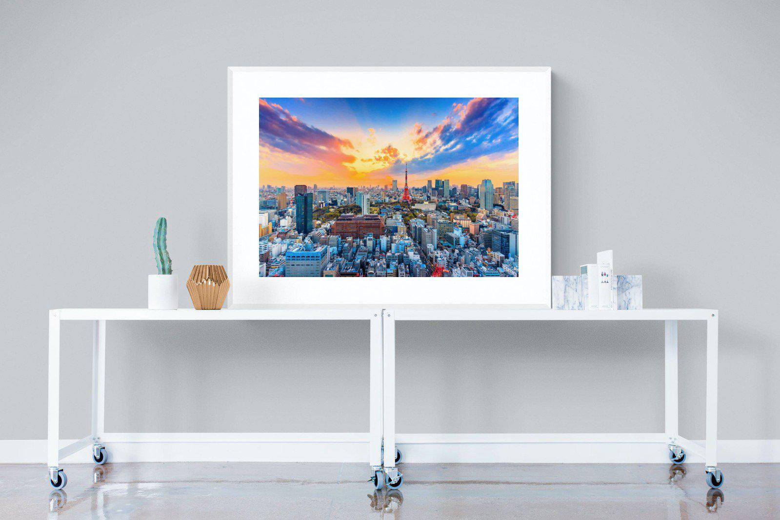 Tokyo-Wall_Art-120 x 90cm-Framed Print-White-Pixalot