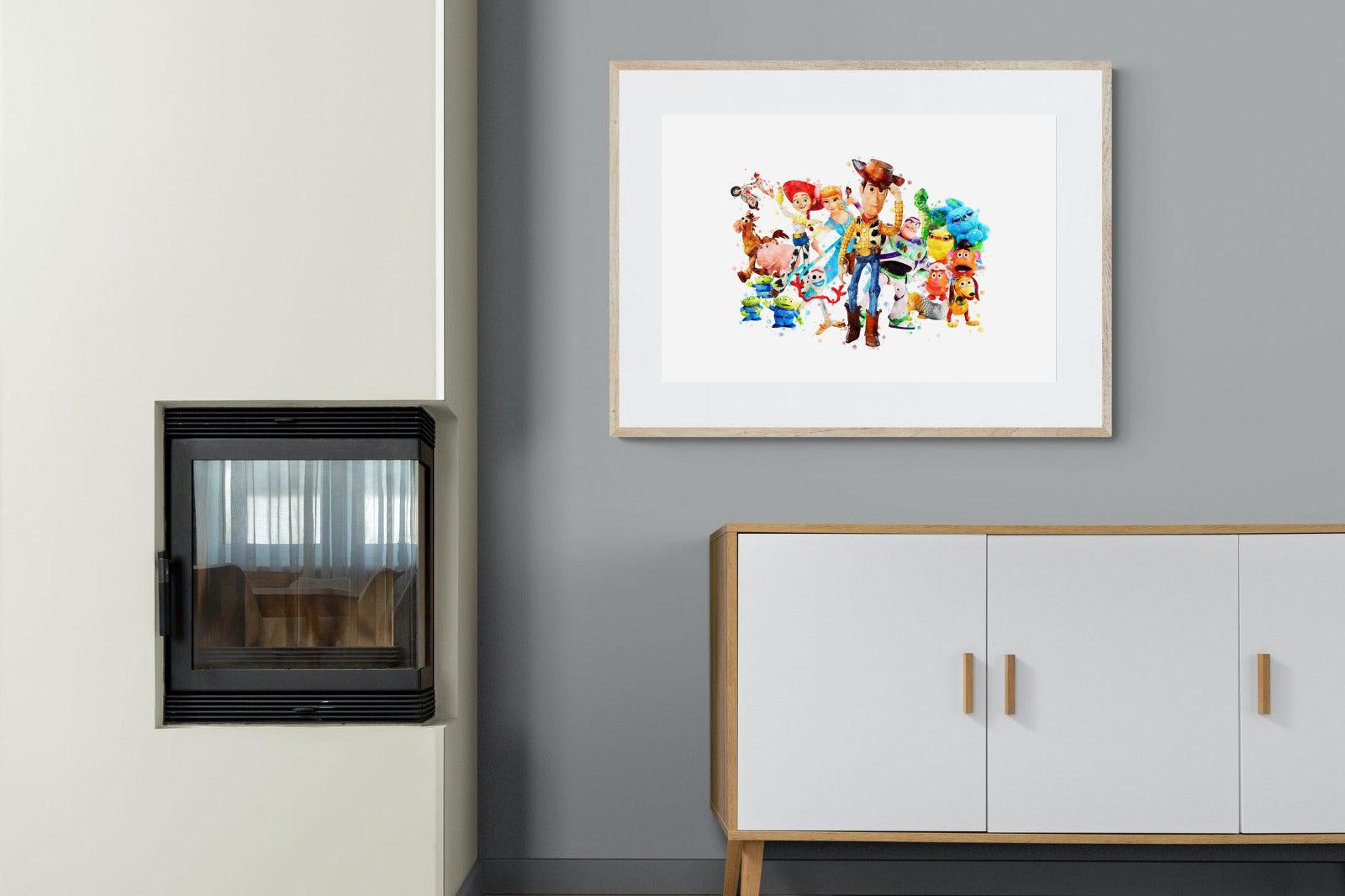 Toy Story Collage-Wall_Art-100 x 75cm-Framed Print-Wood-Pixalot