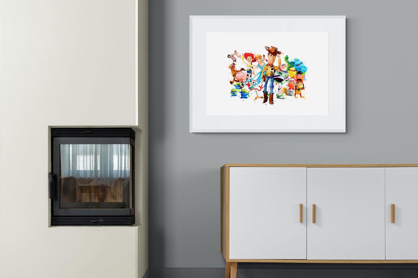 Toy Story Collage-Wall_Art-100 x 75cm-Framed Print-White-Pixalot