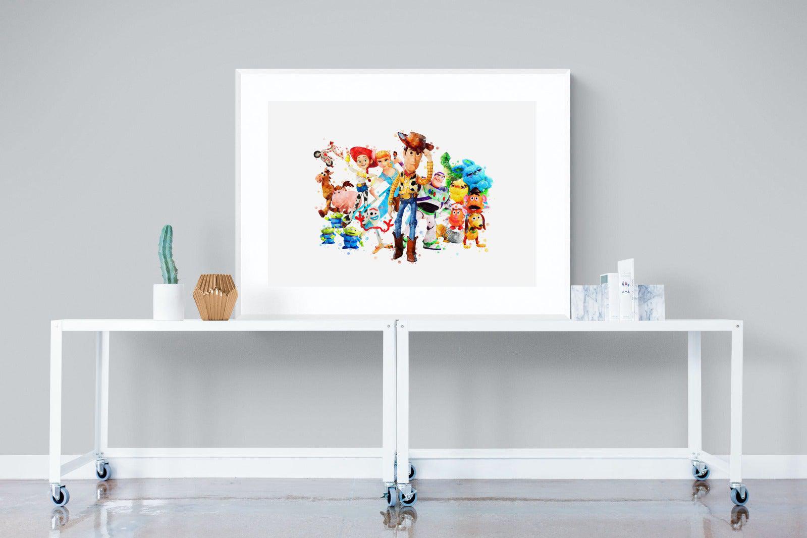 Toy Story Collage-Wall_Art-120 x 90cm-Framed Print-White-Pixalot