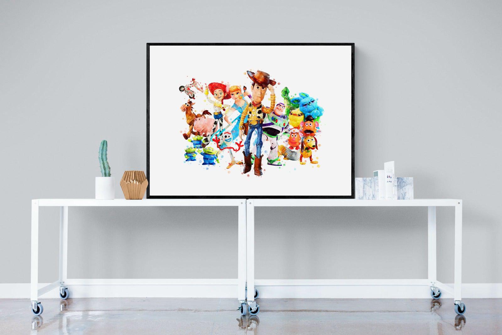 Toy Story Collage-Wall_Art-120 x 90cm-Mounted Canvas-Black-Pixalot