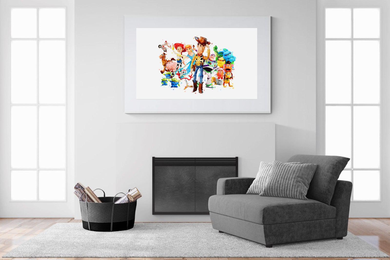 Toy Story Collage-Wall_Art-150 x 100cm-Framed Print-White-Pixalot