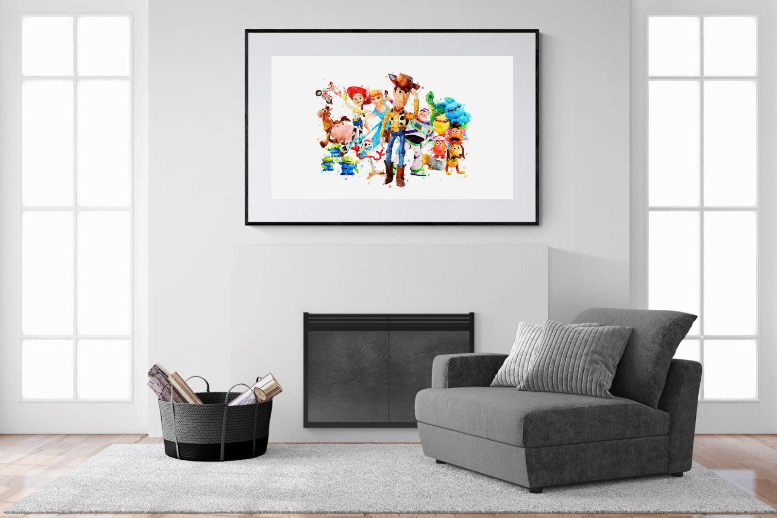 Toy Story Collage-Wall_Art-150 x 100cm-Framed Print-Black-Pixalot