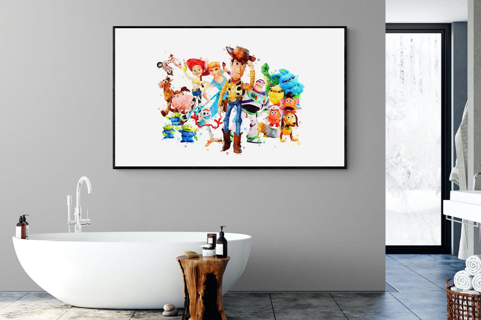 Toy Story Collage-Wall_Art-180 x 110cm-Mounted Canvas-Black-Pixalot