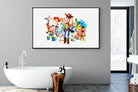 Toy Story Collage-Wall_Art-180 x 110cm-Mounted Canvas-Black-Pixalot