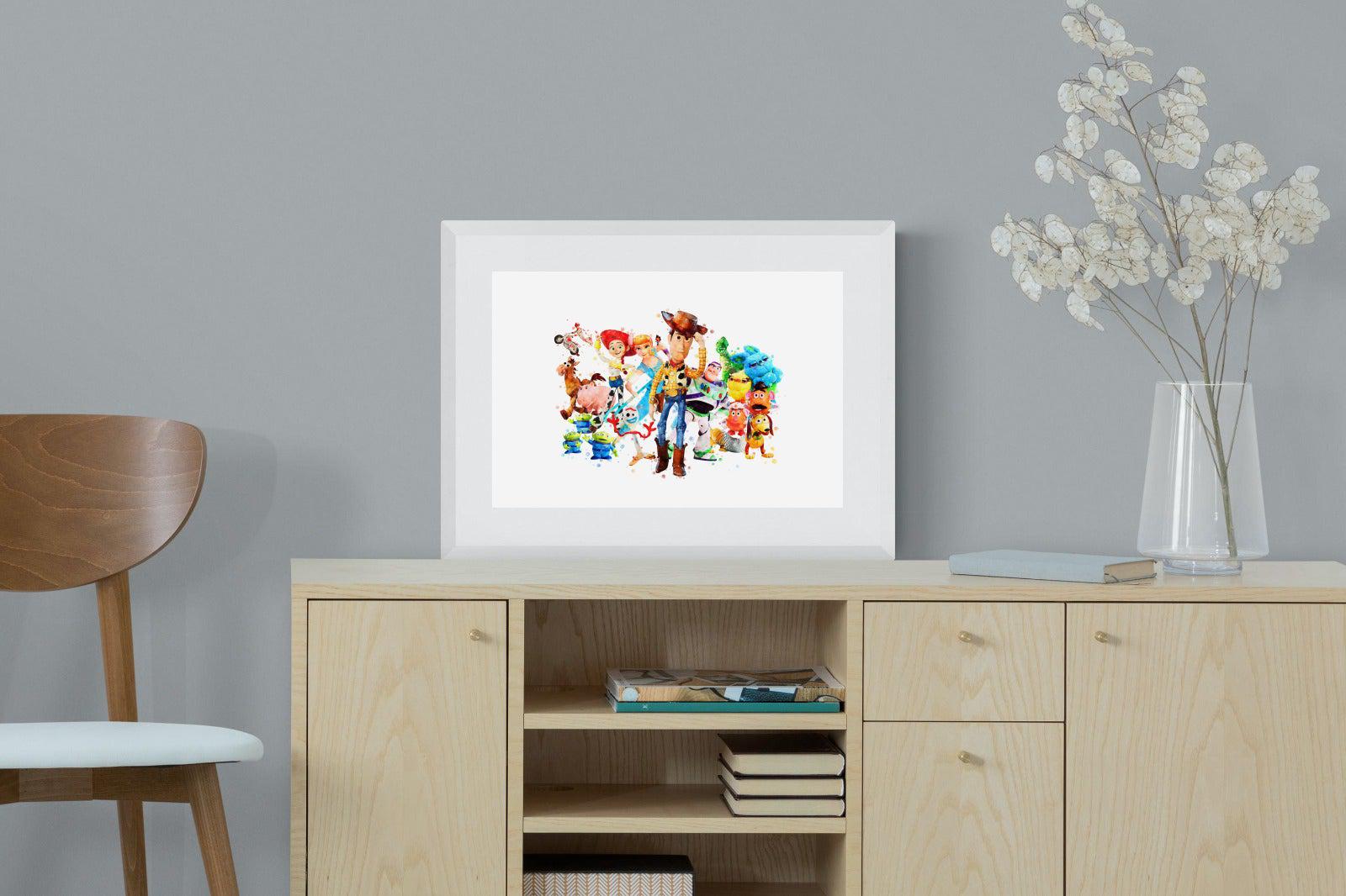 Toy Story Collage-Wall_Art-60 x 45cm-Framed Print-White-Pixalot