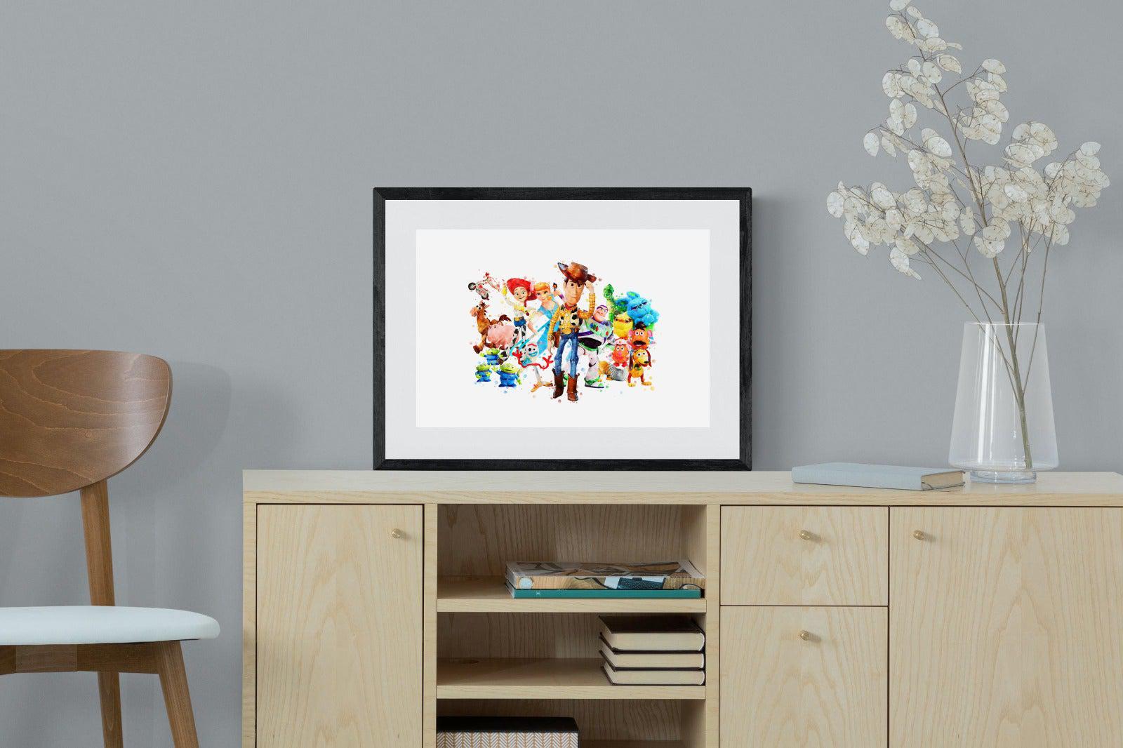 Toy Story Collage-Wall_Art-60 x 45cm-Framed Print-Black-Pixalot