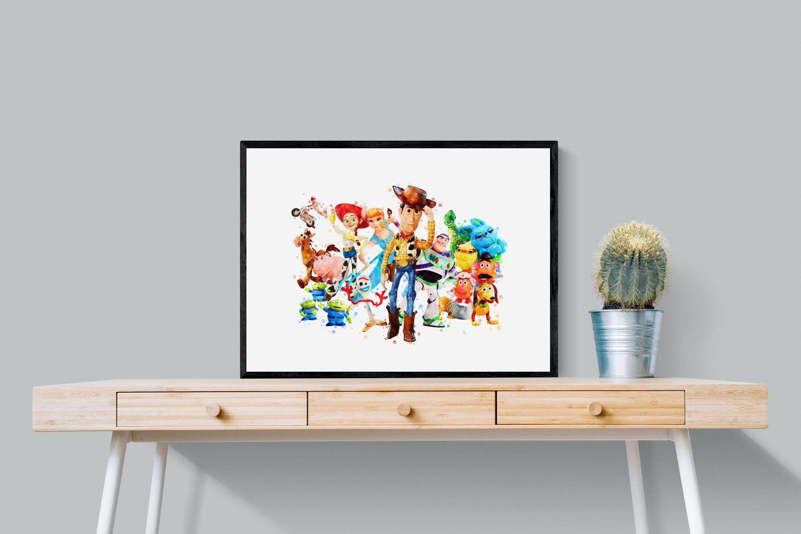 Toy Story Collage-Wall_Art-80 x 60cm-Mounted Canvas-Black-Pixalot
