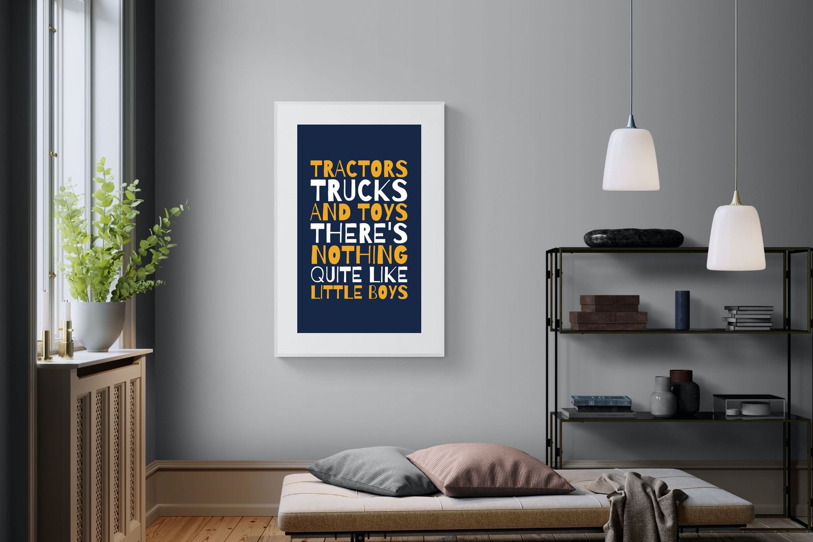 Tractors & Trucks-Wall_Art-100 x 150cm-Framed Print-White-Pixalot