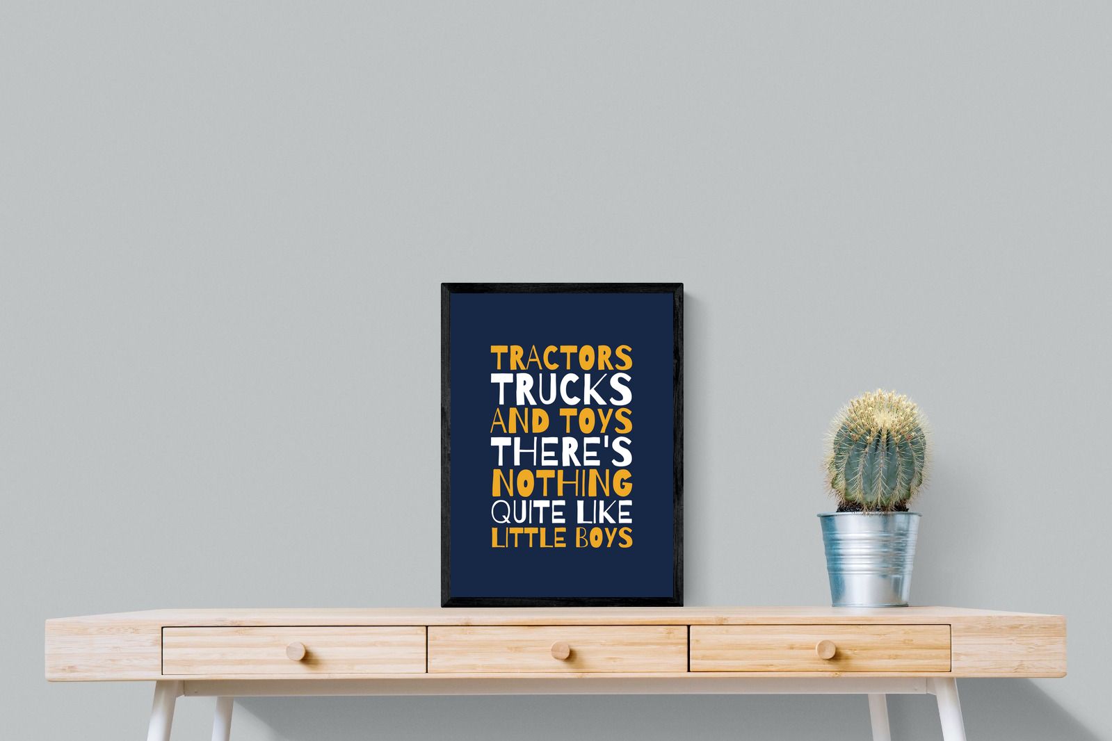 Tractors & Trucks-Wall_Art-45 x 60cm-Mounted Canvas-Black-Pixalot