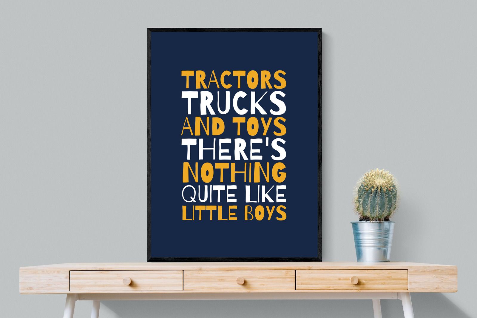 Tractors & Trucks-Wall_Art-75 x 100cm-Mounted Canvas-Black-Pixalot