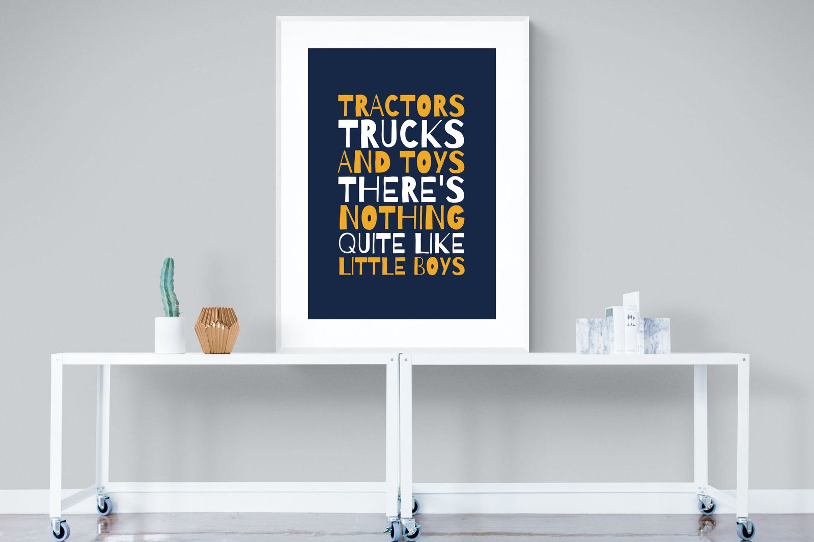 Tractors & Trucks-Wall_Art-90 x 120cm-Framed Print-White-Pixalot