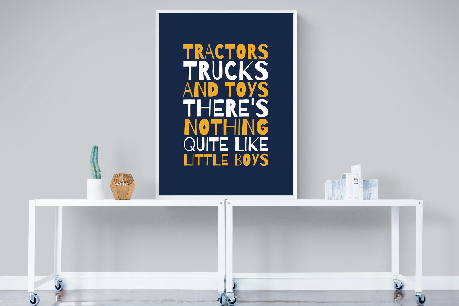 Tractors & Trucks-Wall_Art-90 x 120cm-Mounted Canvas-White-Pixalot