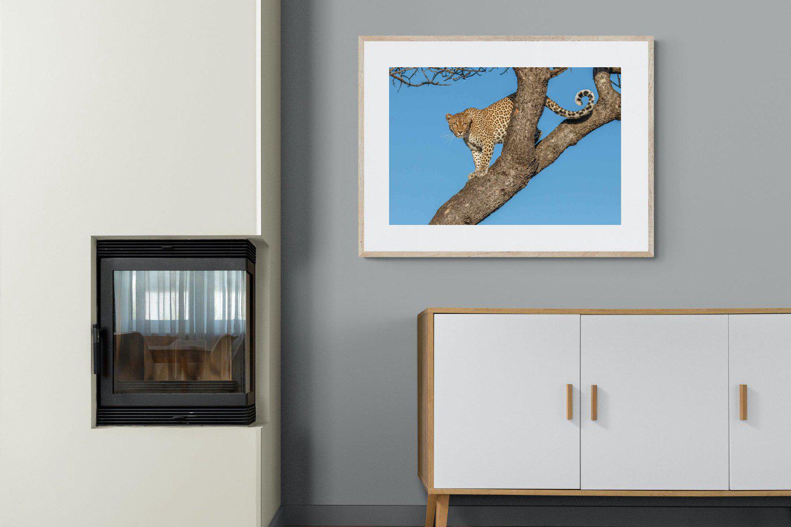 Tree Leopard-Wall_Art-100 x 75cm-Framed Print-Wood-Pixalot