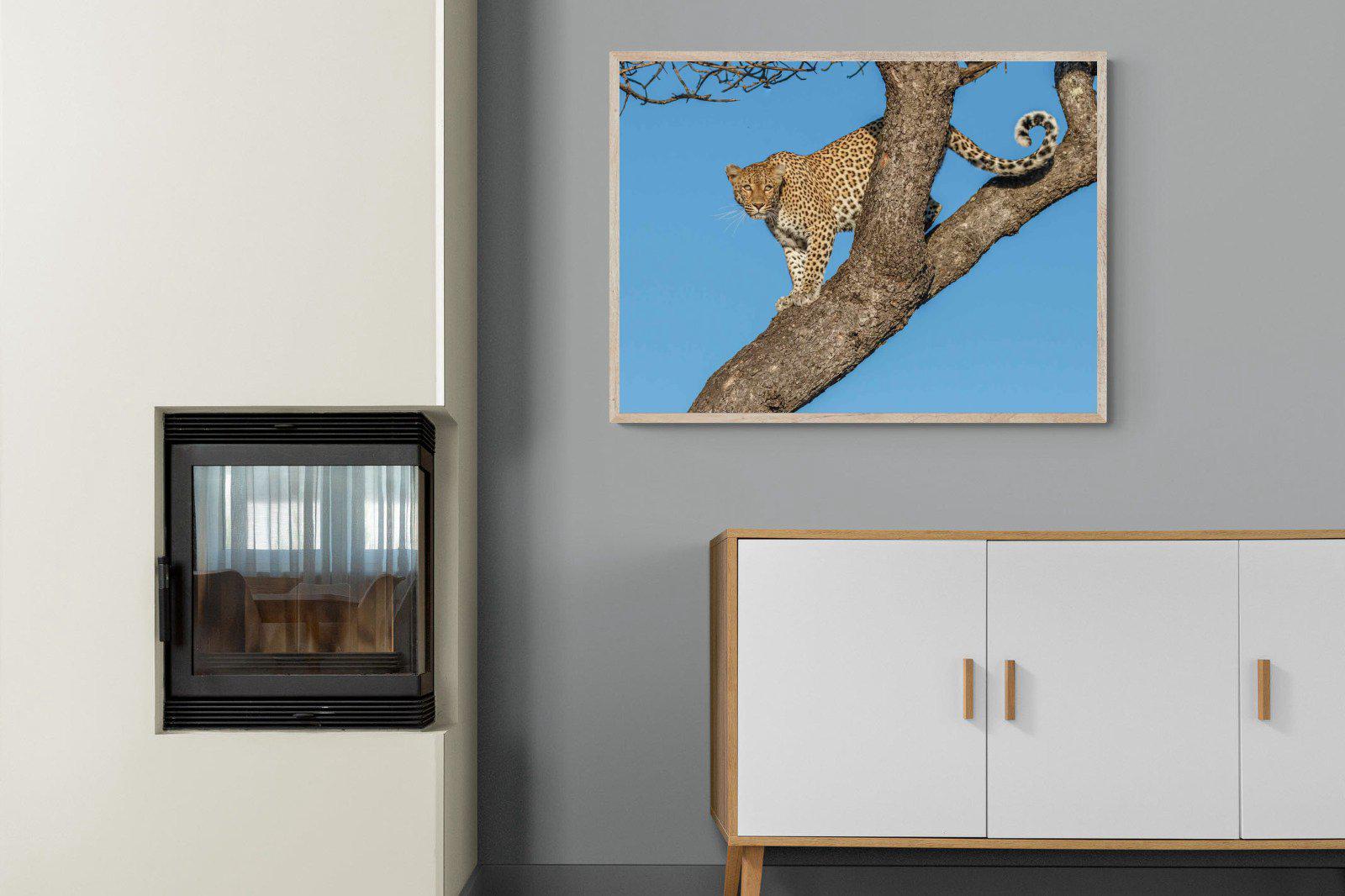 Tree Leopard-Wall_Art-100 x 75cm-Mounted Canvas-Wood-Pixalot