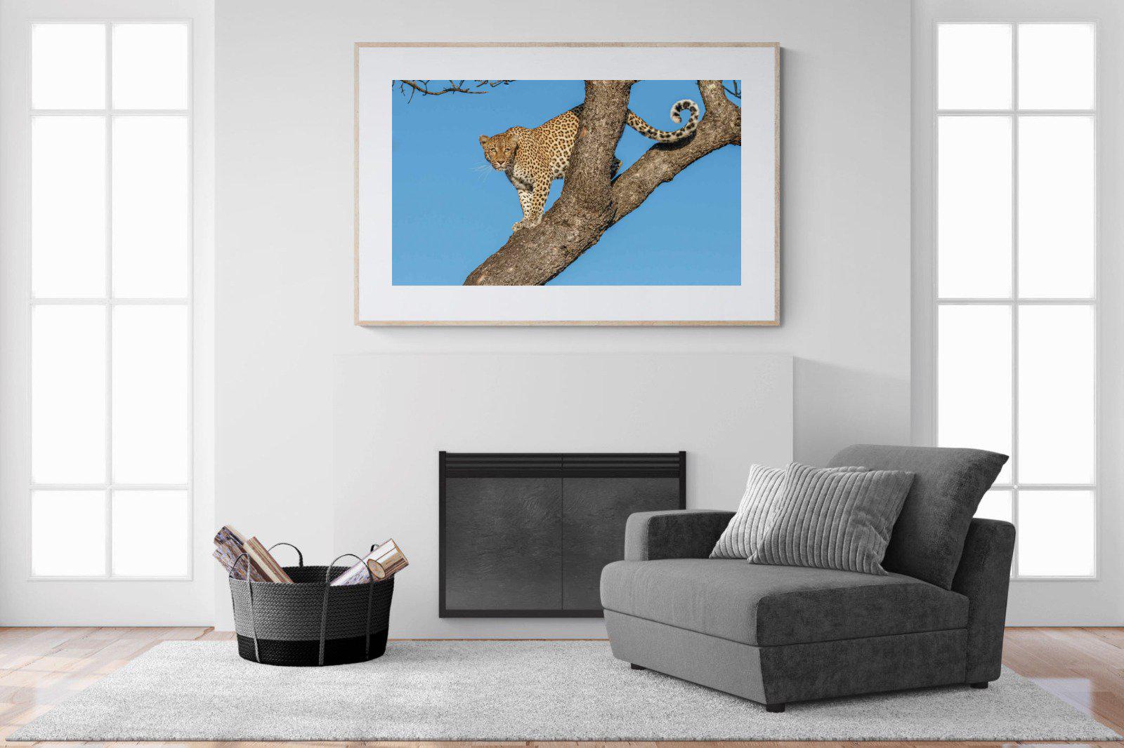 Tree Leopard-Wall_Art-150 x 100cm-Framed Print-Wood-Pixalot