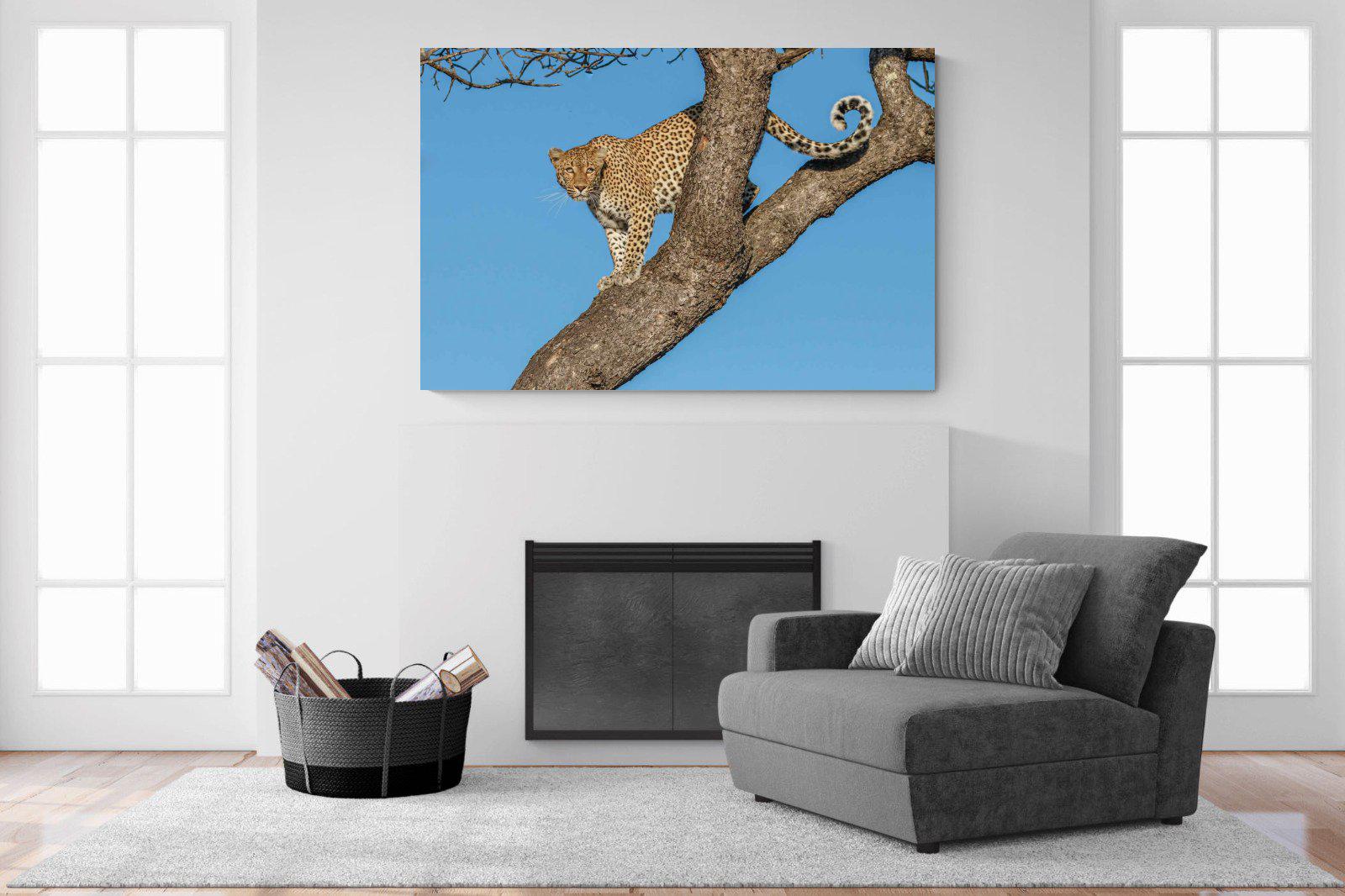 Tree Leopard-Wall_Art-150 x 100cm-Mounted Canvas-No Frame-Pixalot