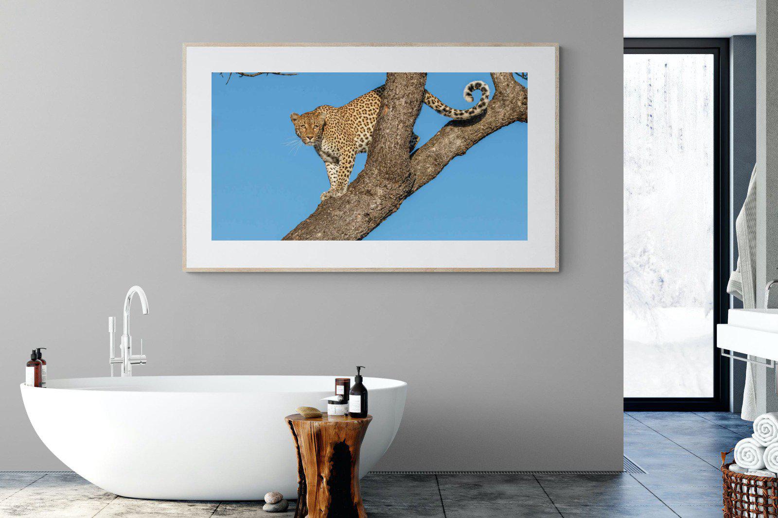 Tree Leopard-Wall_Art-180 x 110cm-Framed Print-Wood-Pixalot