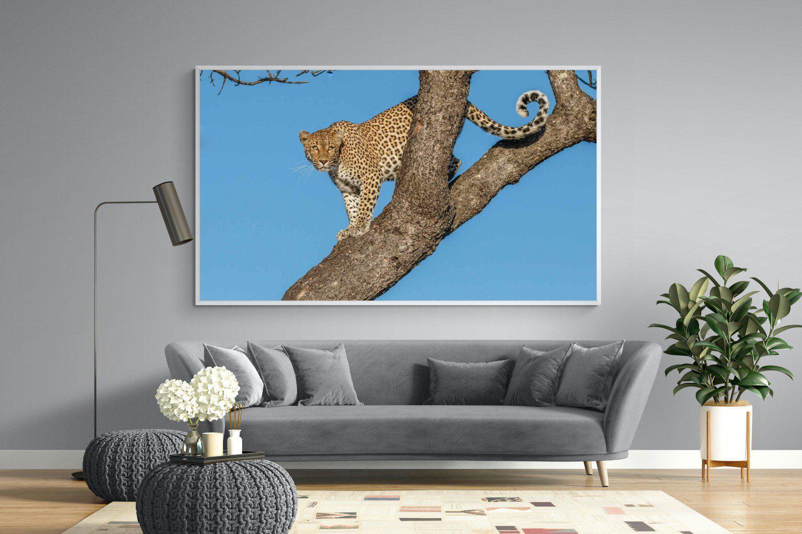 Tree Leopard-Wall_Art-220 x 130cm-Mounted Canvas-White-Pixalot