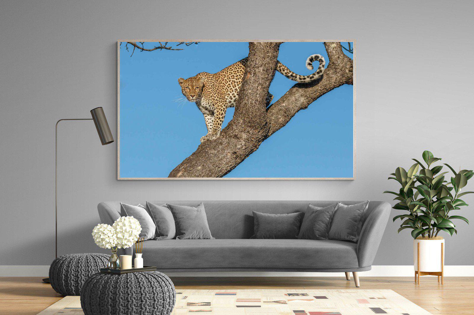 Tree Leopard-Wall_Art-220 x 130cm-Mounted Canvas-Wood-Pixalot