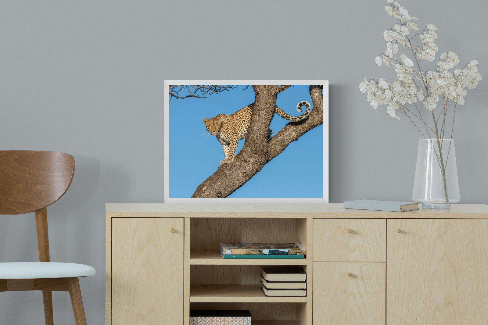Tree Leopard-Wall_Art-60 x 45cm-Mounted Canvas-White-Pixalot