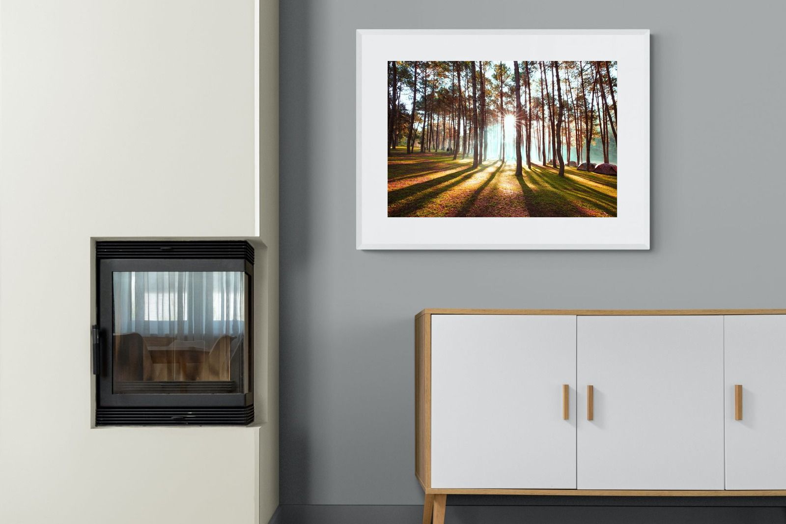 Tree Light-Wall_Art-100 x 75cm-Framed Print-White-Pixalot