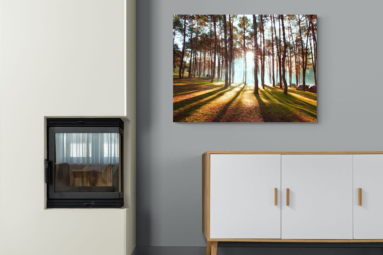 Tree Light-Wall_Art-100 x 75cm-Mounted Canvas-No Frame-Pixalot