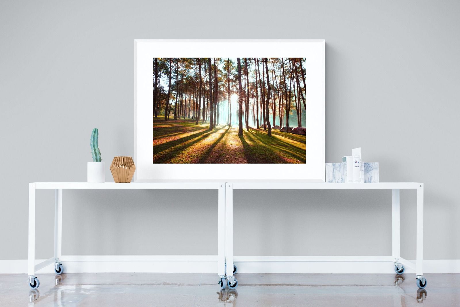 Tree Light-Wall_Art-120 x 90cm-Framed Print-White-Pixalot