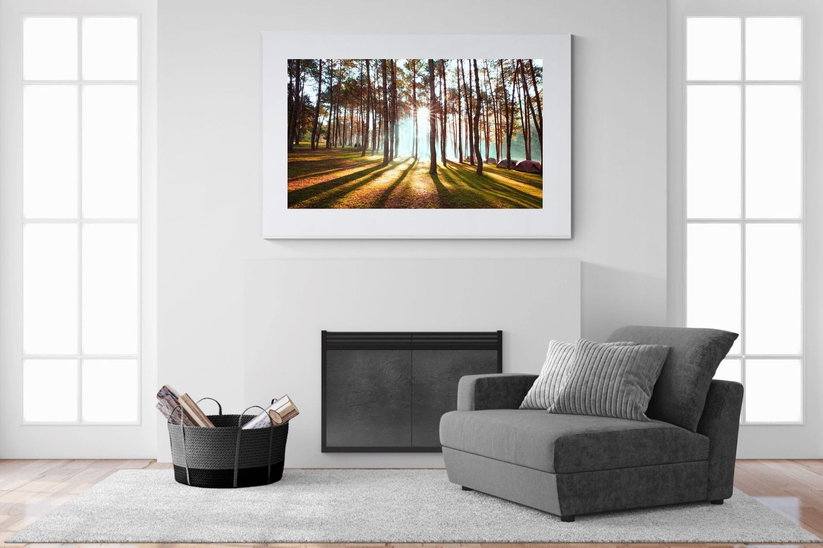 Tree Light-Wall_Art-150 x 100cm-Framed Print-White-Pixalot