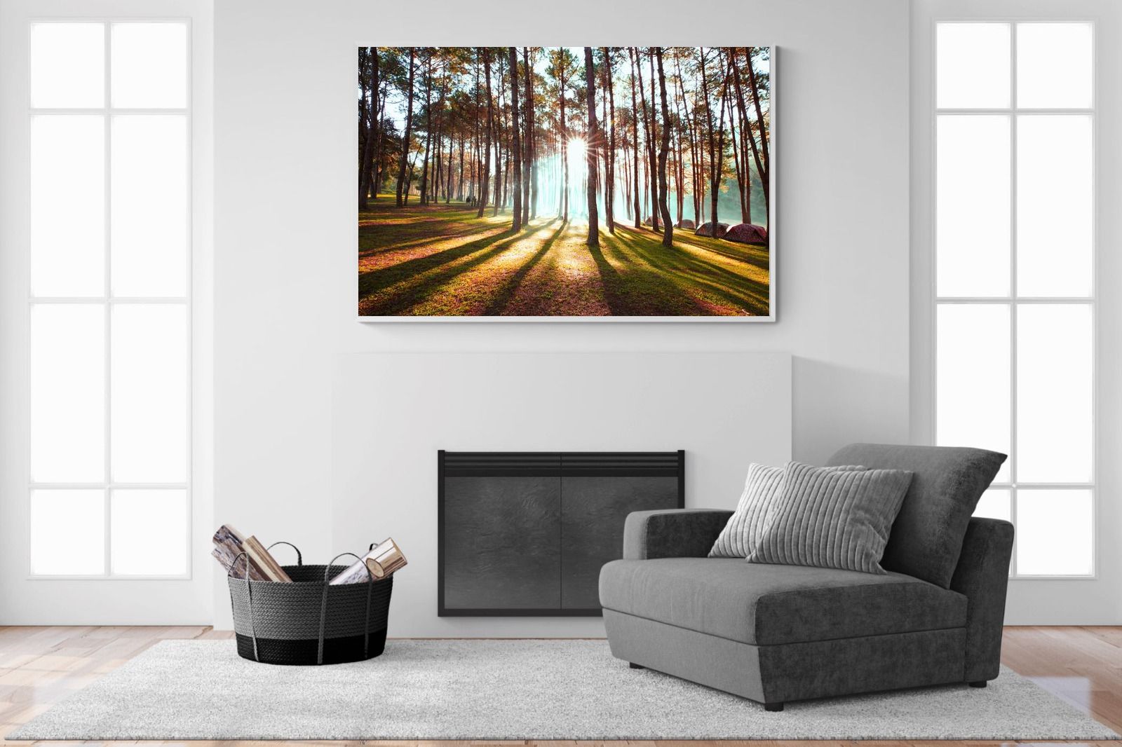 Tree Light-Wall_Art-150 x 100cm-Mounted Canvas-White-Pixalot