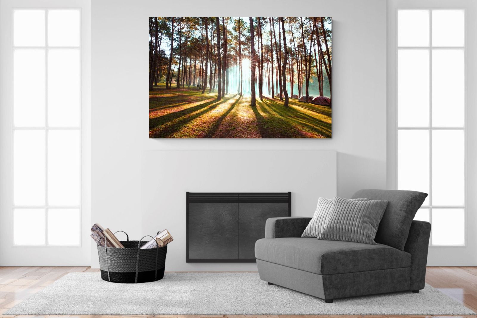 Tree Light-Wall_Art-150 x 100cm-Mounted Canvas-No Frame-Pixalot