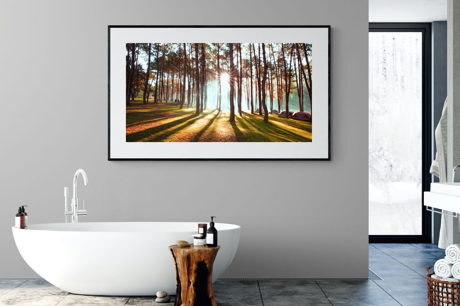Tree Light-Wall_Art-180 x 110cm-Framed Print-Black-Pixalot
