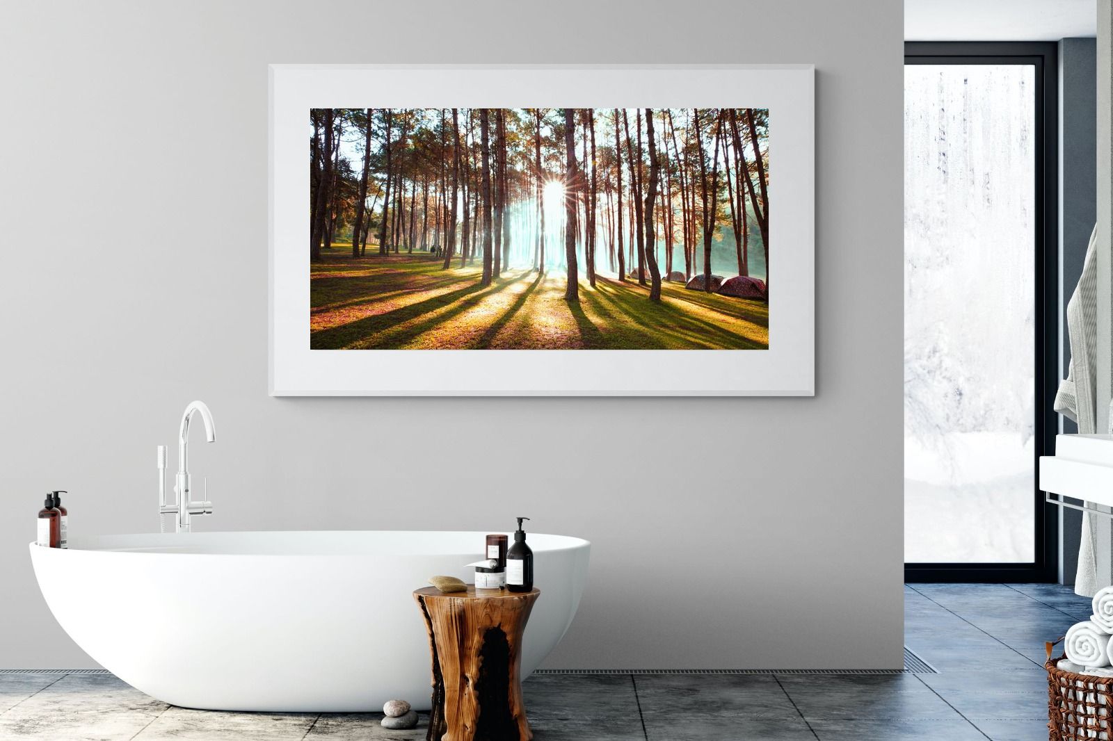 Tree Light-Wall_Art-180 x 110cm-Framed Print-White-Pixalot