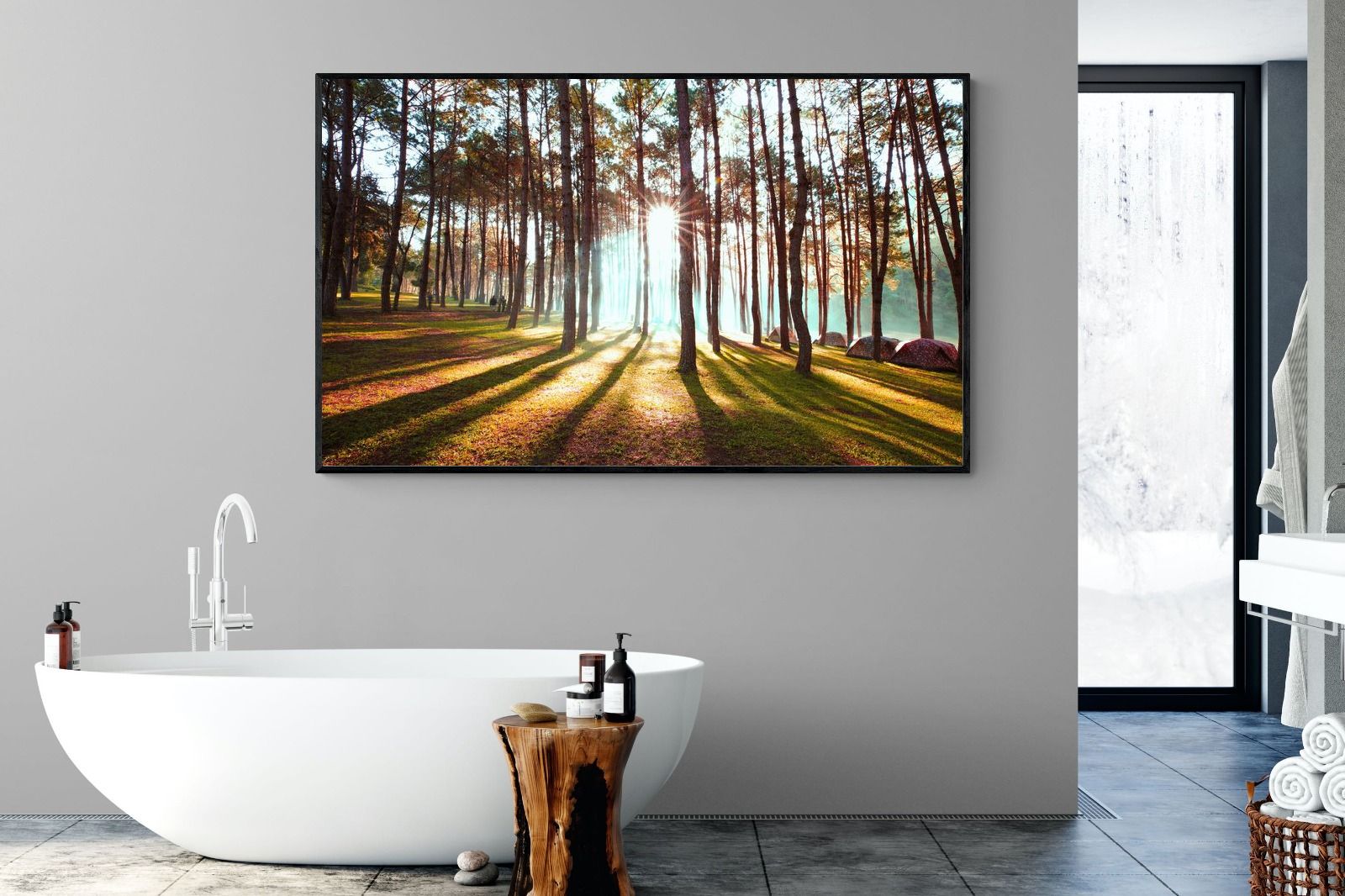 Tree Light-Wall_Art-180 x 110cm-Mounted Canvas-Black-Pixalot