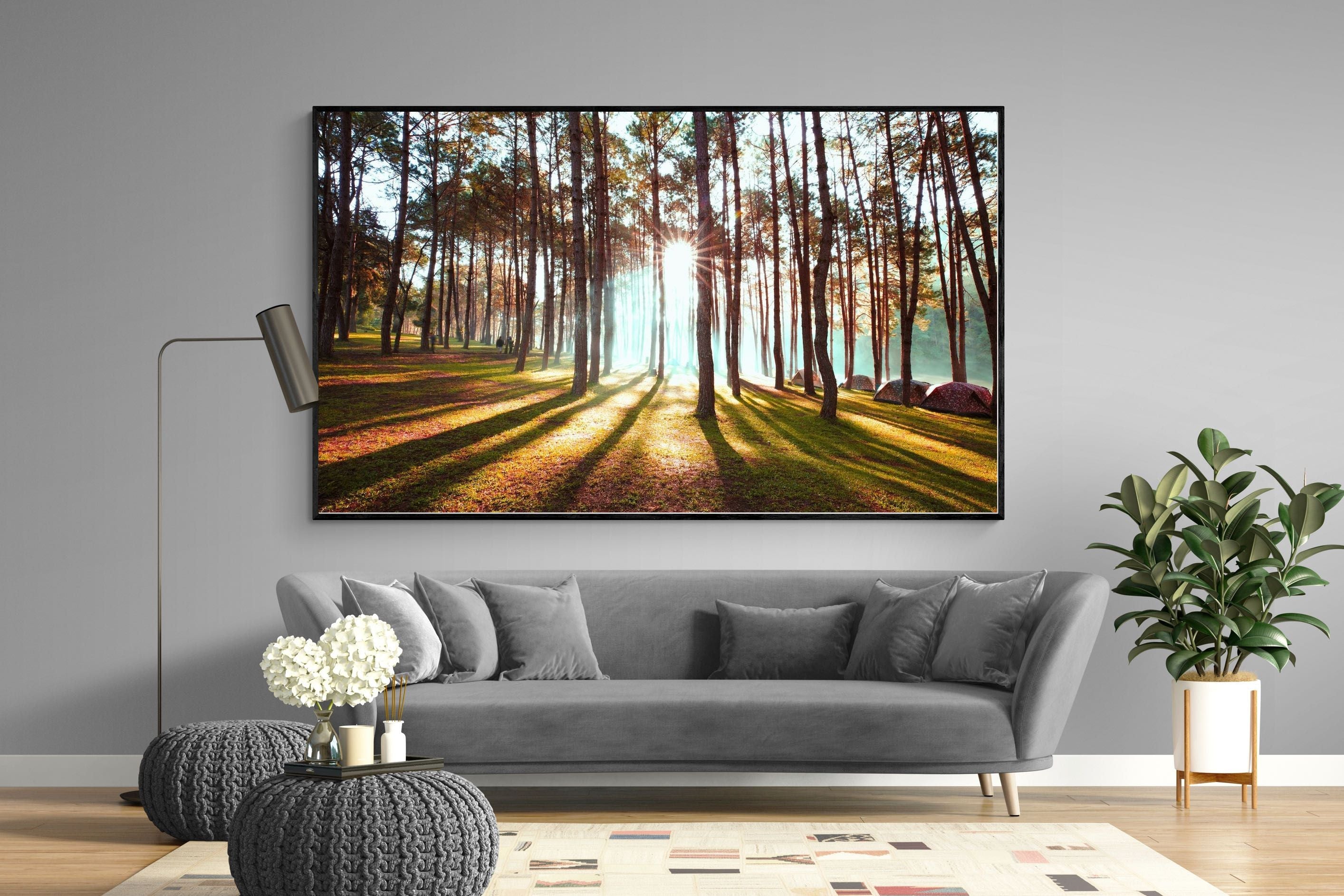 Tree Light-Wall_Art-220 x 130cm-Mounted Canvas-Black-Pixalot
